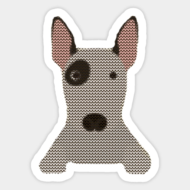 Bull Terrier Ugly Christmas Sweater Knit Pattern Sticker by DoggyStyles